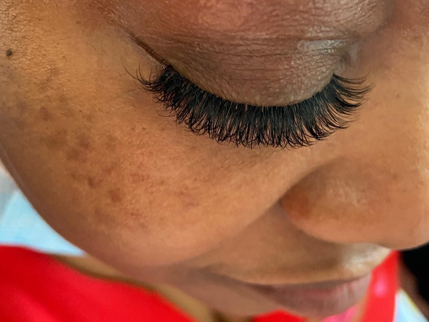 Lash set close-up, eye closed